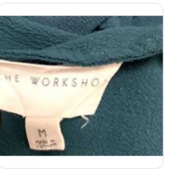 The Workshop Womens  Blouse Top Green  1/4 zip Sleeveless Stretchy size Med - Picture 3 of 4